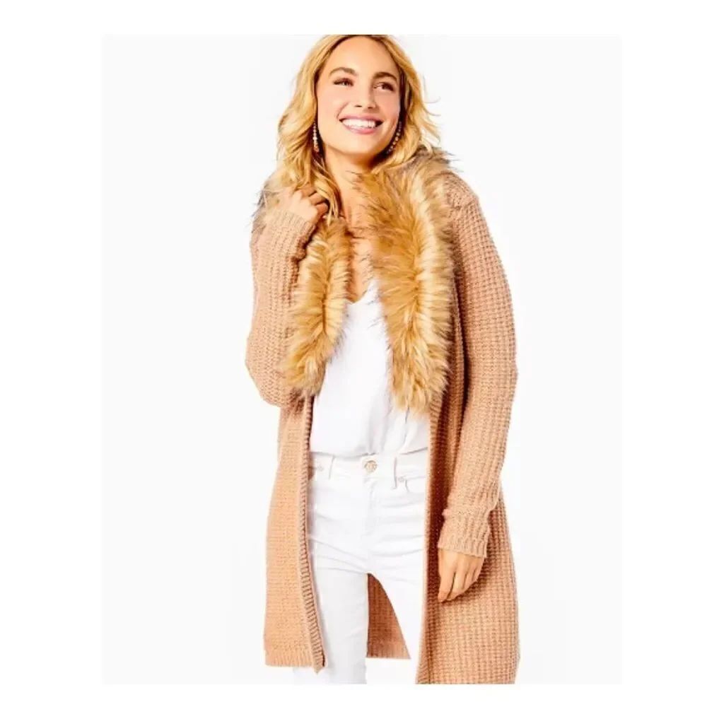 Lilly Pulitzer Adelaide fur cardigan XS
